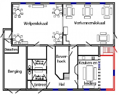 De plattegrond van de uitbreiding van het clubgebouw De plattegrond van de uitbreiding van het clubgebouw